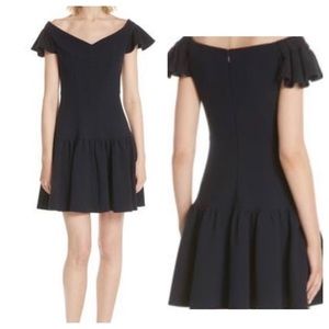- - NWT Rebecca Taylor Off-The-Shoulder Flounce Dress